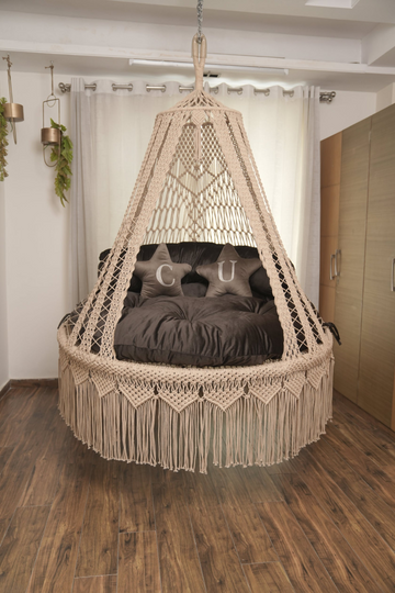 Bed Swing 60" - Macrame Espresso bed